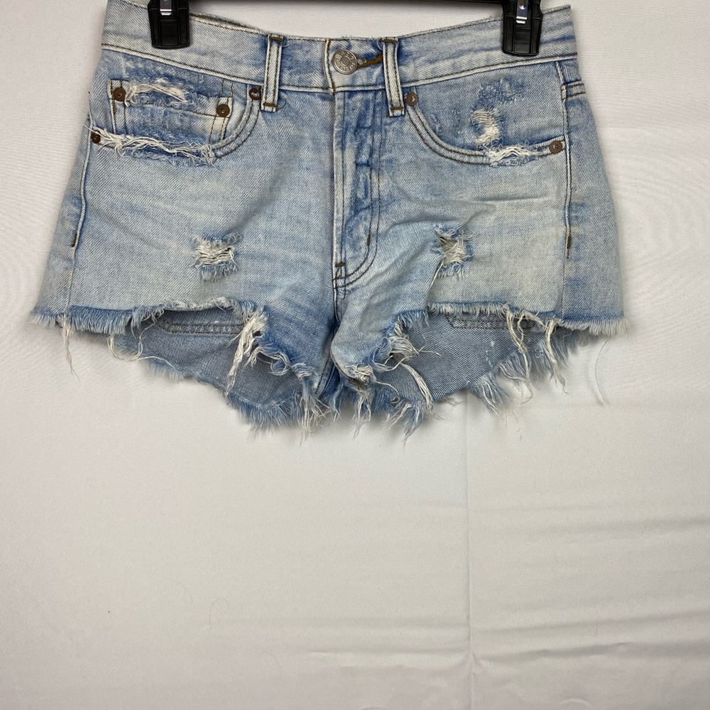 BDG Distressed Light Blue Denim Shorts